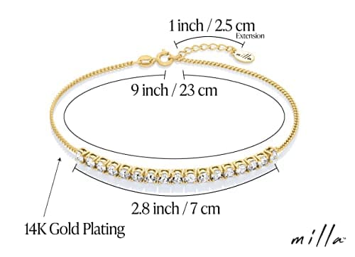 Waterproof 14K Gold & Sterling Silver Plated Anklets for Women