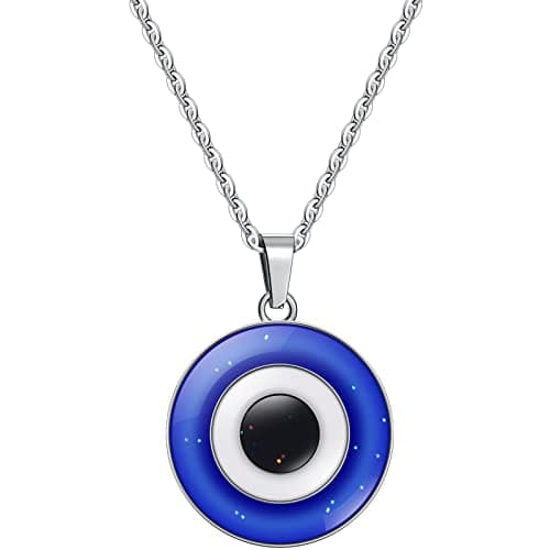 FM42 Temperature Sensing Color-Changing Pendant Necklace with Stainless Steel Chain