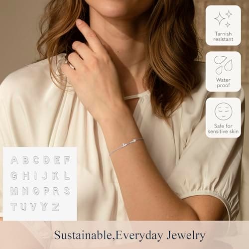 DORANA Sterling Silver & 14K Gold Filled Minimalist Cross Bracelet for Women