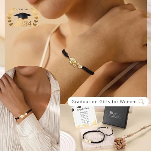 Btysun 2025 Graduation Gifts for Her: Letter A-Z Charm Bracelet