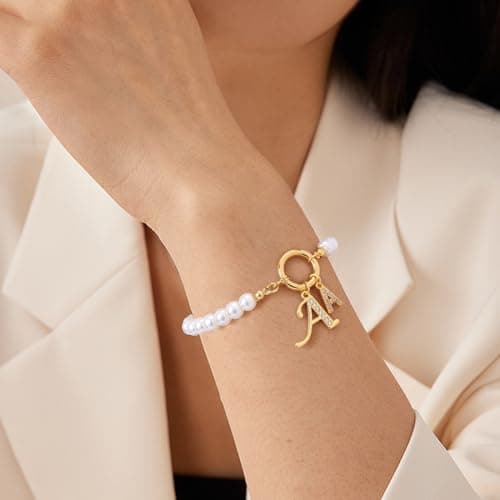 Dainty Gold Pearl Bracelets for Women, Mothers, Bridesmaids