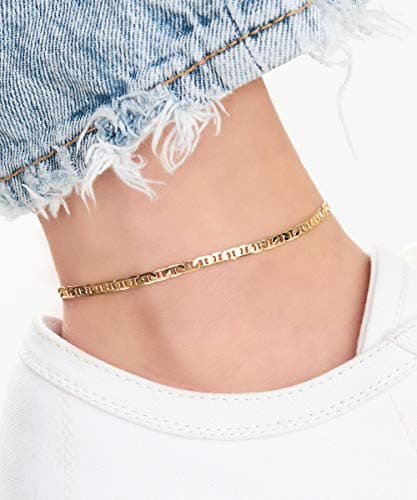 Gold Plated Marina Link Anklet for Women