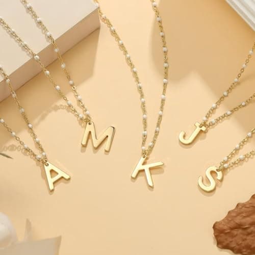 Ursteel Gold Initial Necklace for Women