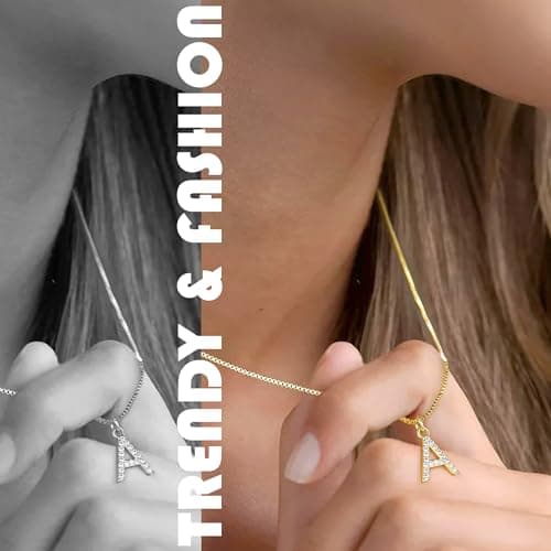 Gold Layered Initial Necklaces for Women - Dainty Letter Pendant Choker Necklaces - Trendy Christmas Gifts