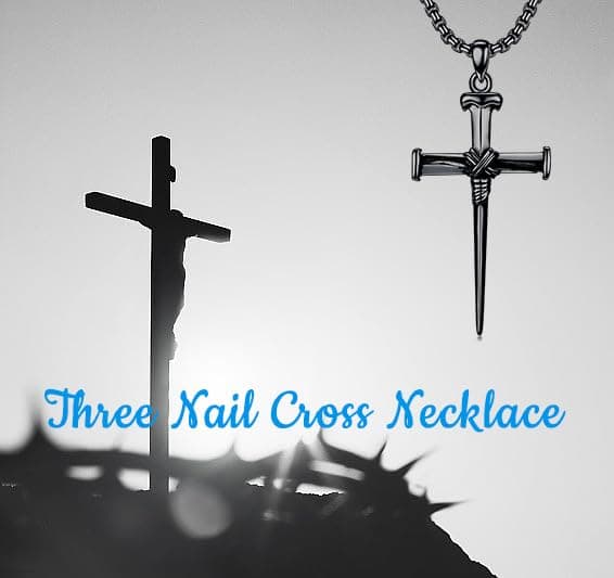 MEIDERBO 925 Sterling Silver 3 Nail Cross Pendant Men's Jewelry