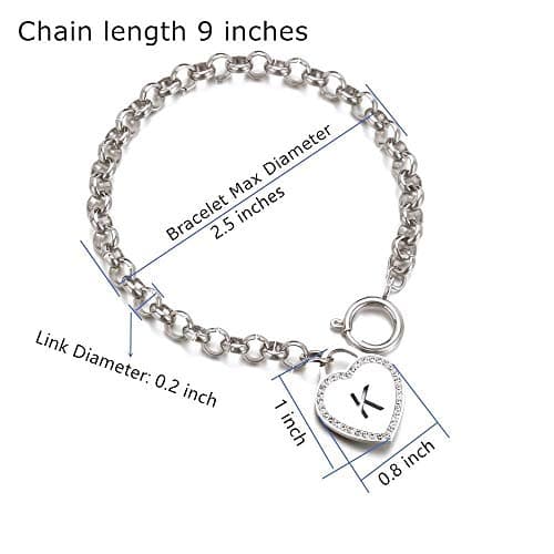 CaleesLLC Personalized Letter A to Z Charm Anklet for Women