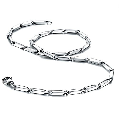 Merdia Men's Stainless Steel Ingot Chain Necklace