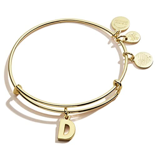 Expandable Bangle with Initial Letter Charms for Women