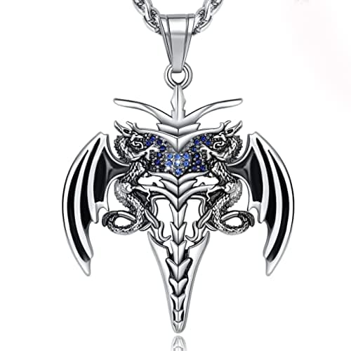YAMI Angel Wings Dragon Pendant 316 Stainless Steel Necklace
