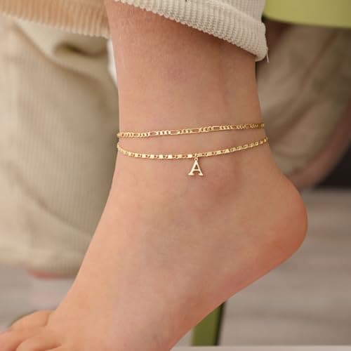 Tasiso Women's Waterproof 14K Gold Filled Anklet Jewelry