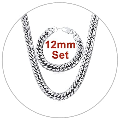 Refined Title: Stainless Steel Miami Cuban Link Chain for Men and Women, 3/6/9/12mm Width, 18-30 Inch Length