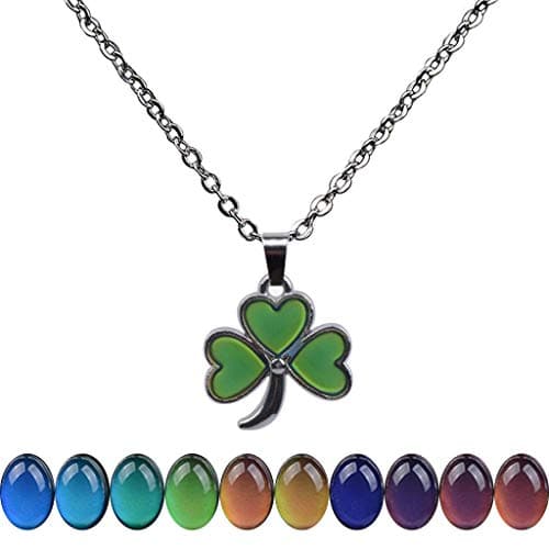 FM42 Temperature Sensing Color-Changing Pendant Necklace with Stainless Steel Chain