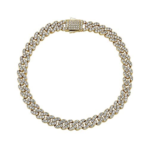 TOPGRILLZ Gold-Plated Cuban Link Anklets for Women Minimalist Foot Jewelry