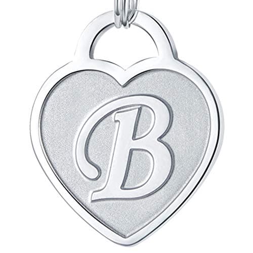 Stainless Steel Engraved Heart Initial Bracelet - Birthday Christmas Gift for Women & Teen Girls