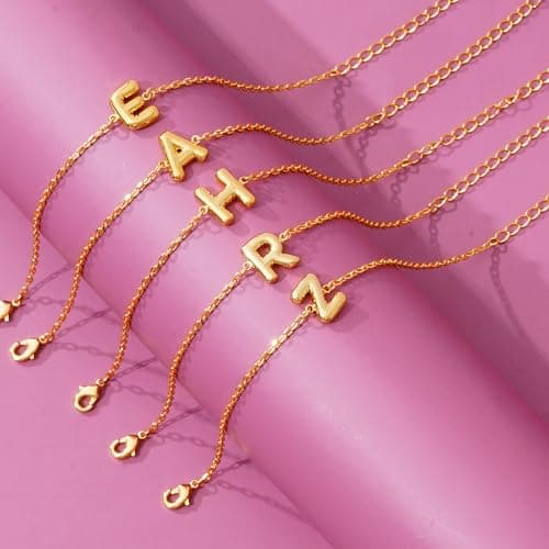 Gold Plated Balloon Letter Necklace A-Z for Women