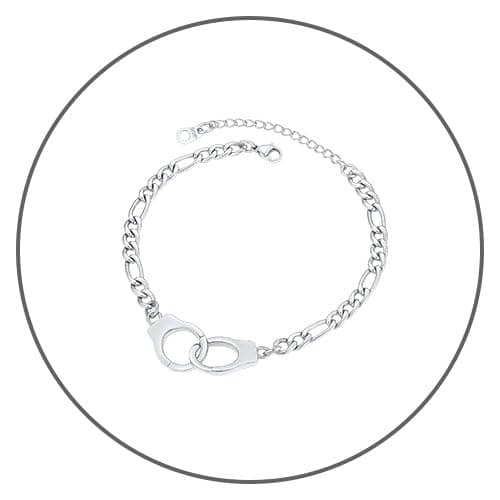 ChainsPro Women's S925 Sterling Silver Adjustable Heart/Moon/Handcuff Anklet, Summer Jewelry Gift Box
