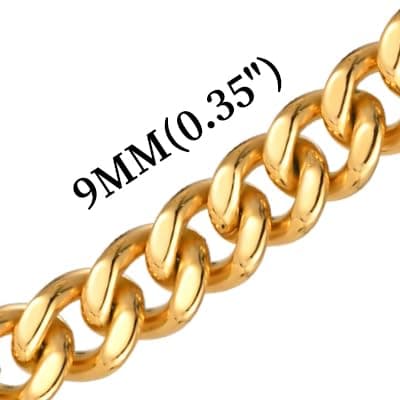 Men's Solid Cubian Link Cross Necklace - VNOX Stainless Steel Silver/Gold Plated Jewelry