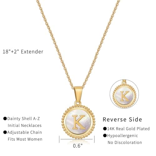 Cosie Lily Women's 14K Gold Plated Initial Alphabet Necklace