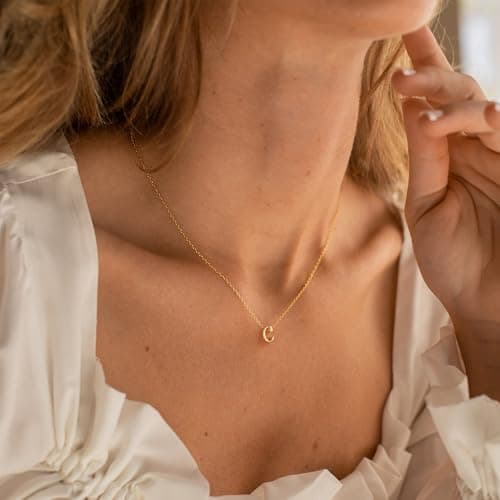 Yoosteel Dainty Gold/Silver Initial Necklaces for Women & Teen Girls