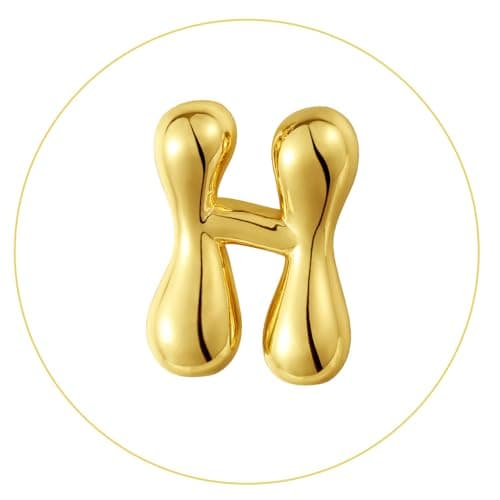 KissYan 14K Gold Plated Beaded Initial Bracelets A-Z Dainty Jewelry
