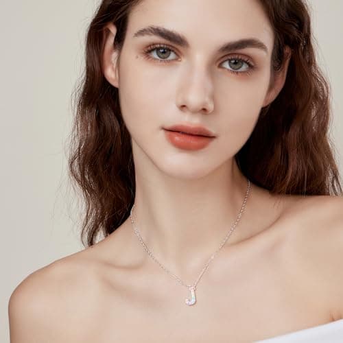Dixbix Initial Letter Birthstone Necklaces for Women