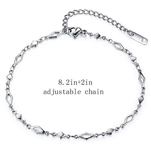 Hoduar 14K Gold Plated Stainless Steel Ankle Bracelet Set