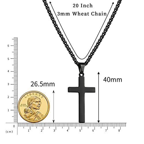 Stainless Steel Cross Pendant Necklace 16-24 Inches Religious Gift