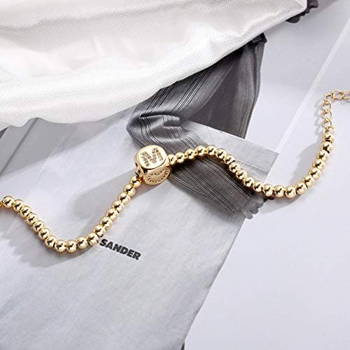 Yoosteel Initial Bead Bracelets, Personalized Gold/Silver Plated Jewelry Gifts