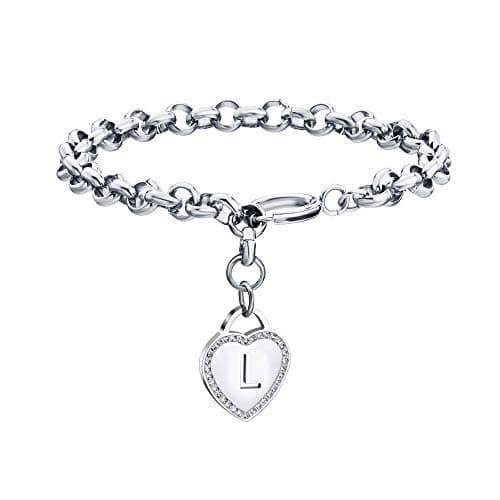 CaleesLLC Personalized Letter Charm Anklet for Women