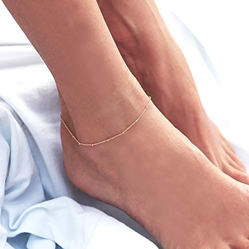 MEVECCO Gold Plated Boho Anklet for Women Beach Jewelry