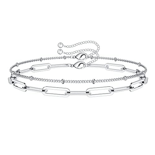 Turandoss Women's 14K Gold Plated Evil Eye Layered Bracelet