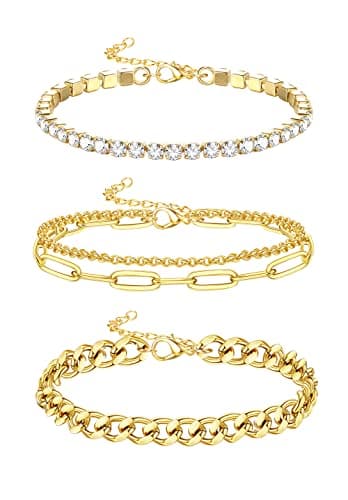 HANPABUM Stainless Steel Boho Layered Anklet Summer Foot Jewelry