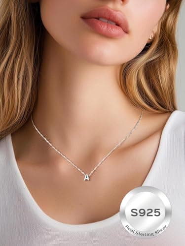 ChicSilver 925 Sterling Silver Initial Necklace for Women - Personalized Dainty Letter Jewelry with Gift Box