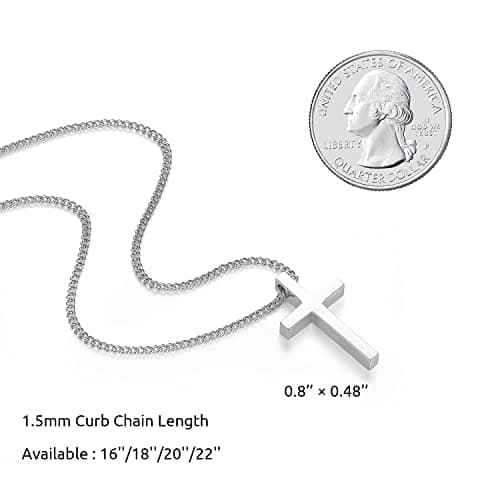 Black Gold Silver Cross Necklace for Boys & Men, Religious Jewelry Gifts