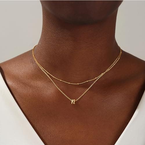 Yoosteel Dainty Gold/Silver Initial Necklaces for Women & Teen Girls