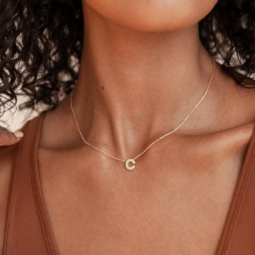 KAERN Gold Initial Letter Choker Necklace for Girls