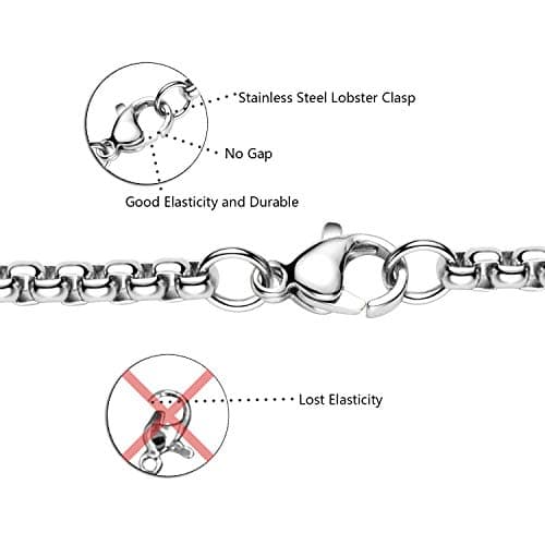 Stainless Steel Round Box Chain Necklace for Men & Women