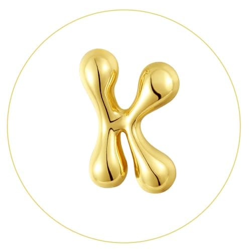 KissYan 14K Gold Plated Beaded Initial Bracelets A-Z Dainty Jewelry