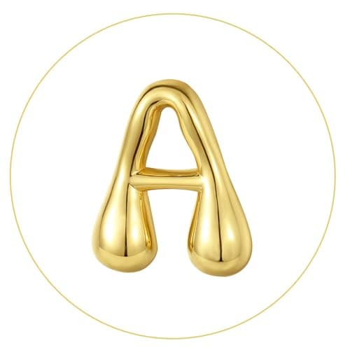 KissYan 14K Gold Plated Beaded Initial Bracelets A-Z Dainty Jewelry