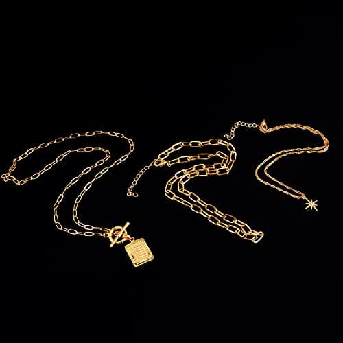 MJartoria Trendy 14K Gold Plated Star Square Letter Choker Necklace