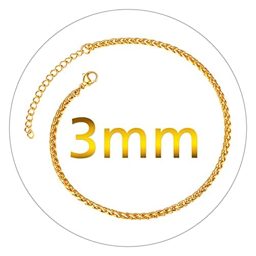 ChainsPro 18K Gold Plated Resizable Anklet Chain - Gift Box Included