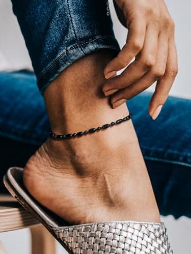 Richsteel Women's Anklets: Cuban, Figaro, and Spiga Chains in Stainless Steel and 18K Gold Plating