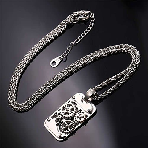 Stainless Steel 18K Gold Plated U7 Punk Dagger Pendant Necklace 22-24 Inches