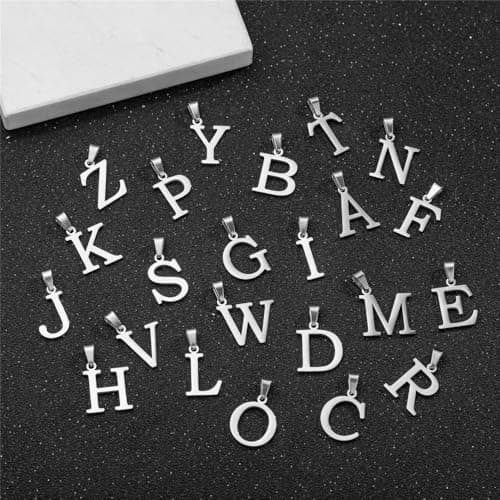 Kelisto Gold Initial Necklace 14K Gold Tone Figaro Chain A-Z Alphabets