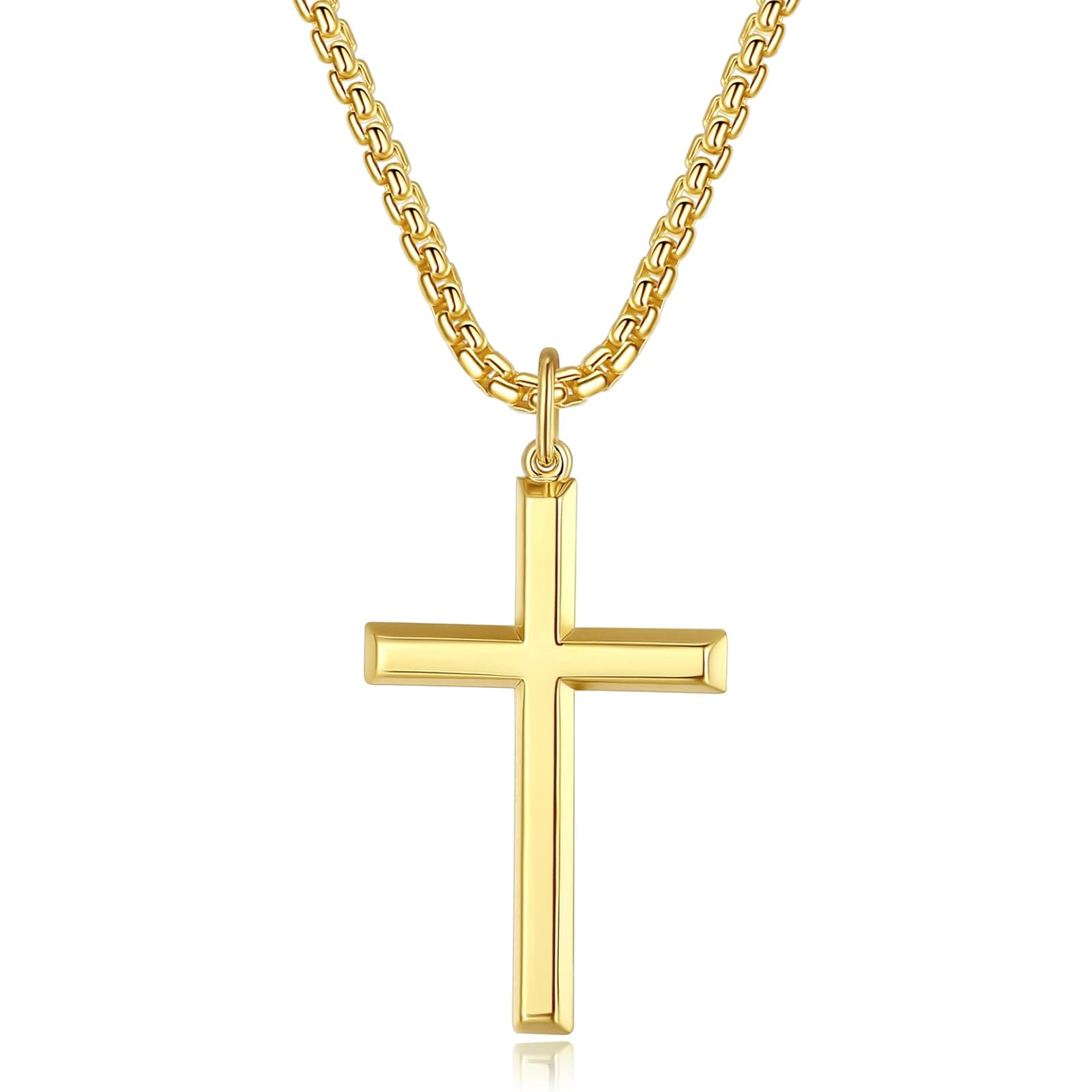 FANCIME Sterling Silver Cross Necklace for Men and Women