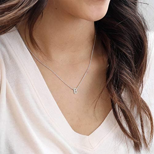 MOMOL Women's Stainless Steel Initial Necklace Personalized Name NecklaceSetBranchting