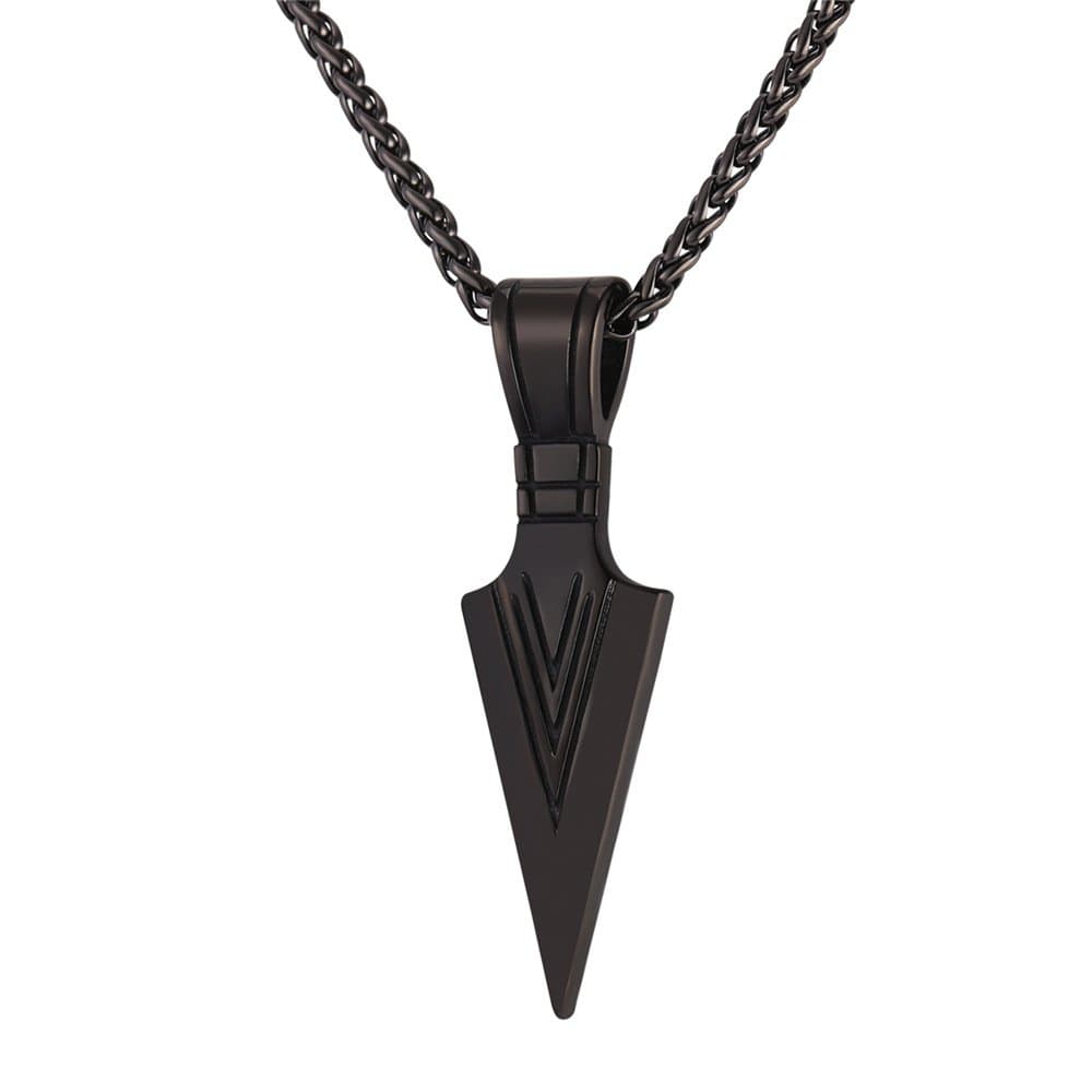 Men's U7 Stainless Steel 18K Gold Plated Arrowhead/Wolf Teeth Pendant Necklace