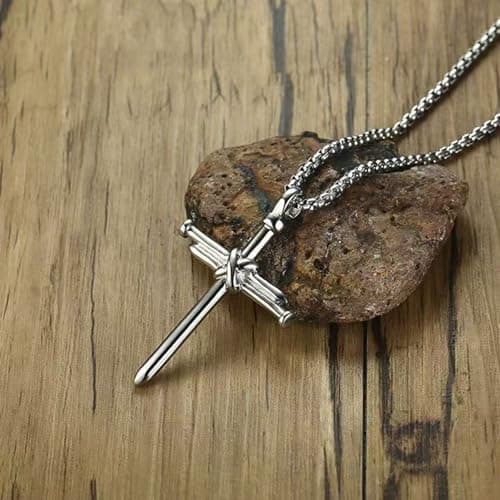 Inspirational 316 Stainless Steel Cross Necklace for Men