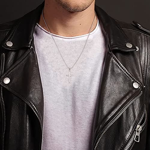 Ursteel 925 Sterling Silver Cross Pendant Necklace for Men and Women - Available in 18K Gold/Silver and Various Chain Lengths