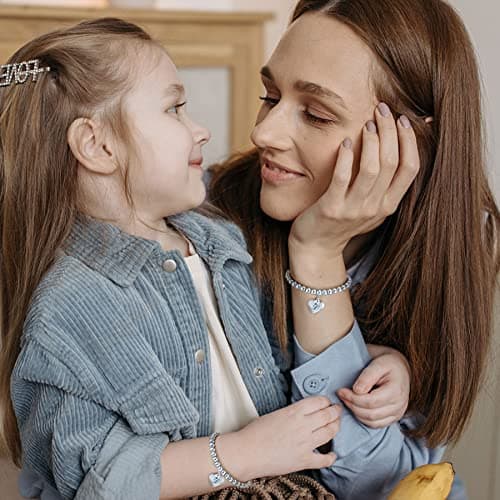 Monily Stainless Steel Heart Alphabet Bracelet for Women